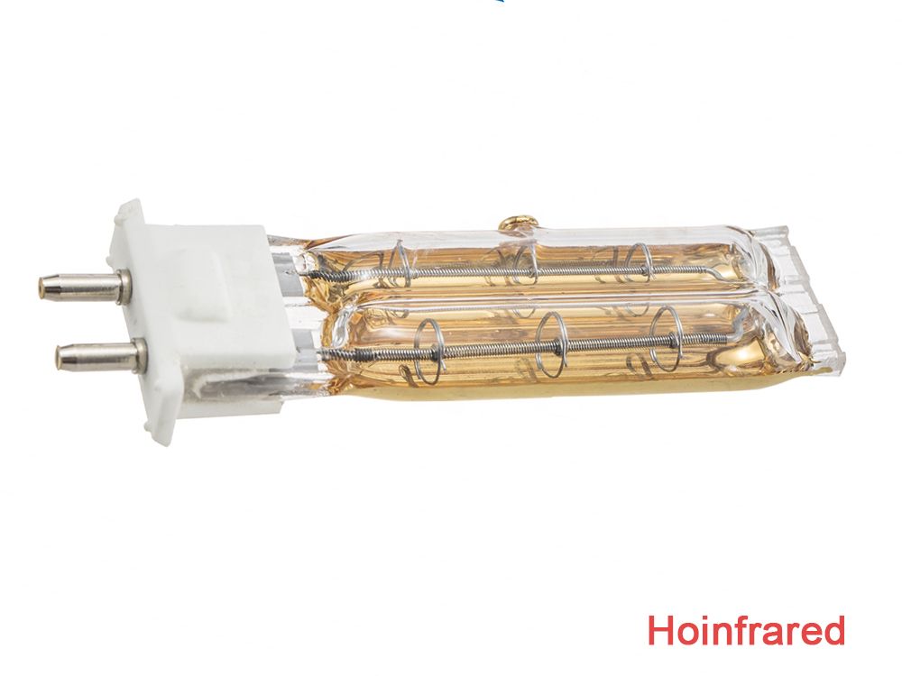  11*23mm 230V 450W Double tube Semi gold plated or semi white coated infrared heat lamp