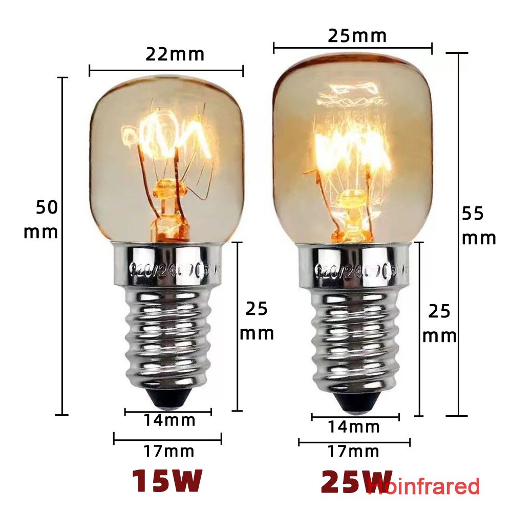 Small Screw E14 220V-240V 15W25W 300℃High-temperature resistant oven bulb